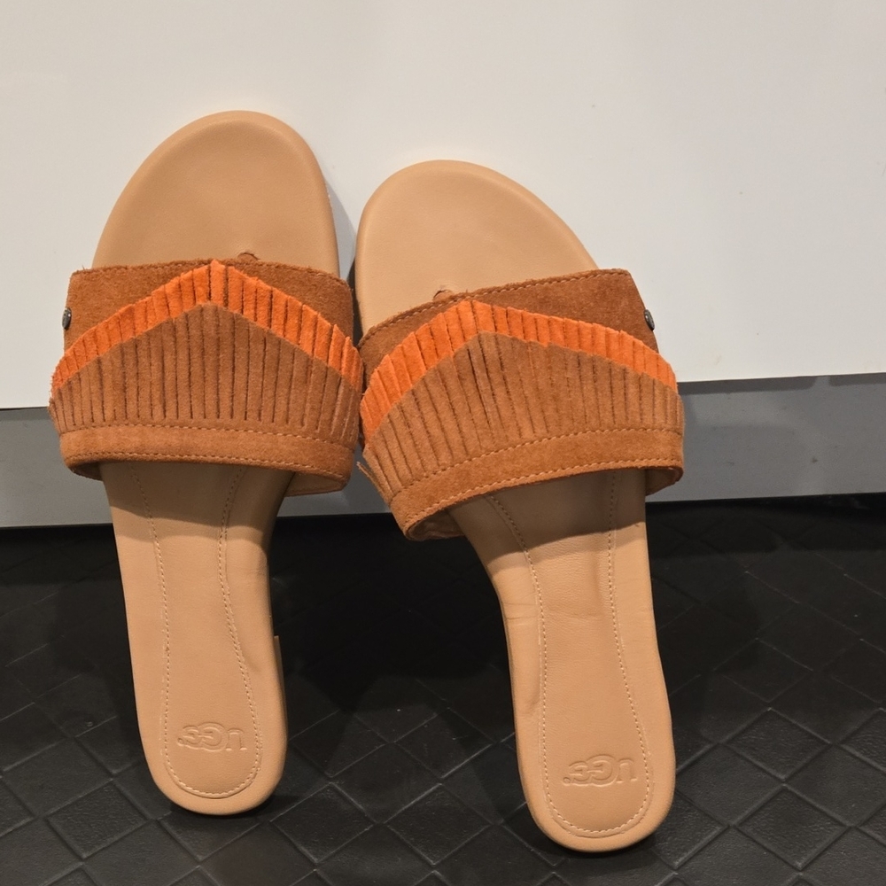 UGG Women's Brown and Orange Slide Sandals